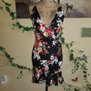Black Floral Mini Dress